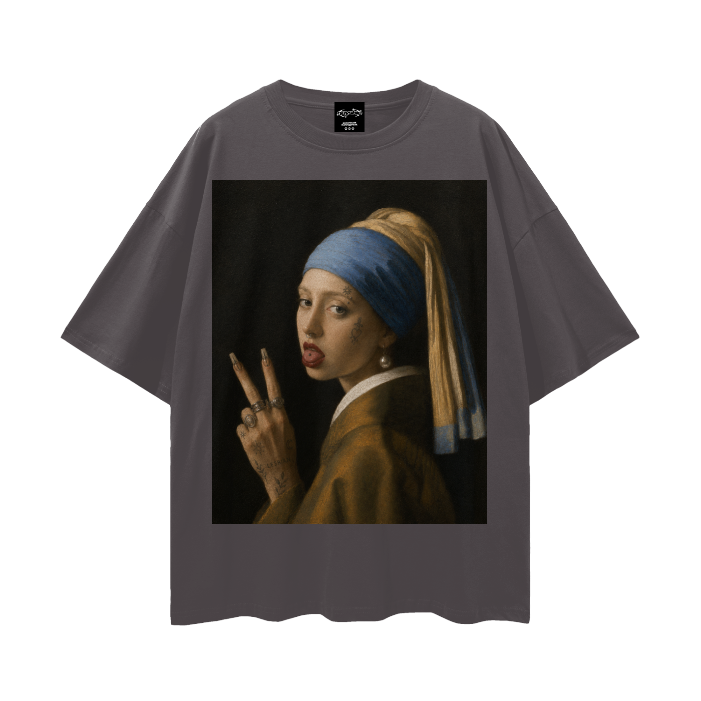 Girl with a pearl earring Pride Oversize Loose Drop Shoulder Tee ~ GAYSBIE