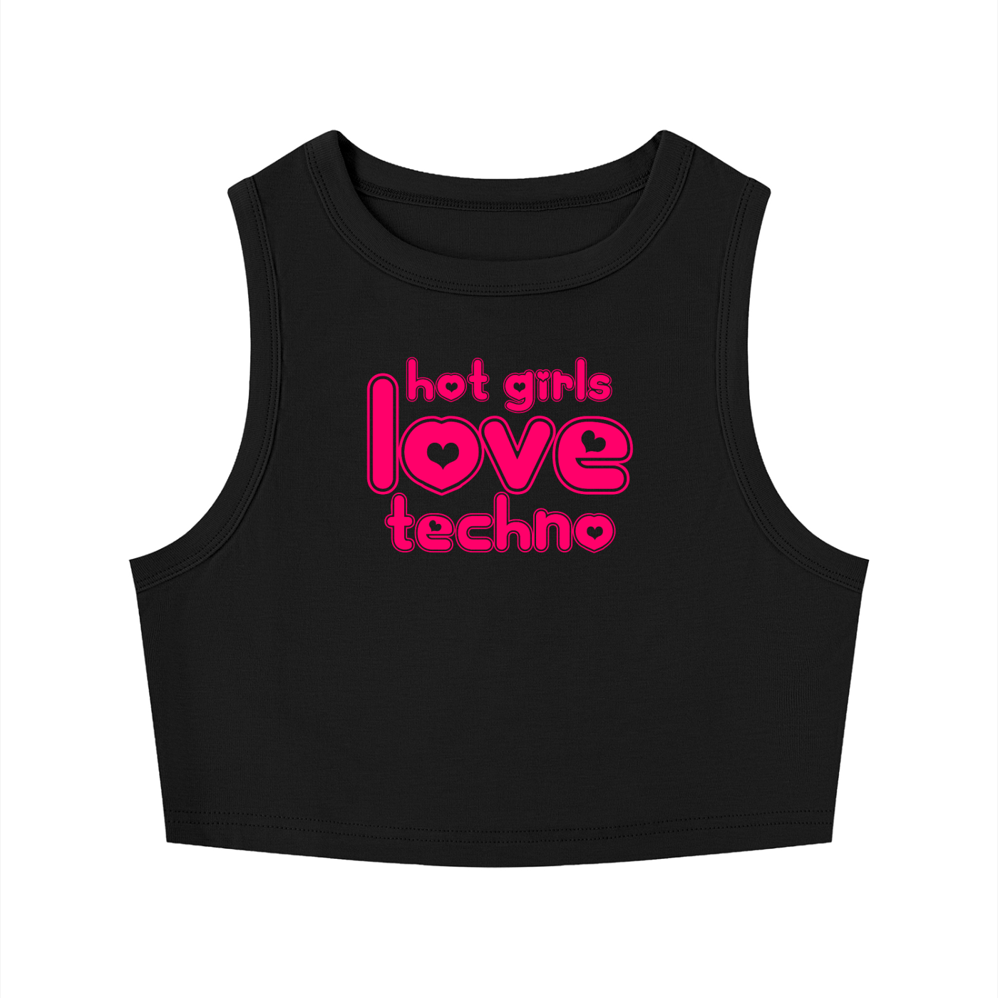 hot girls love techno Crop Tank ~ GAYSBIE