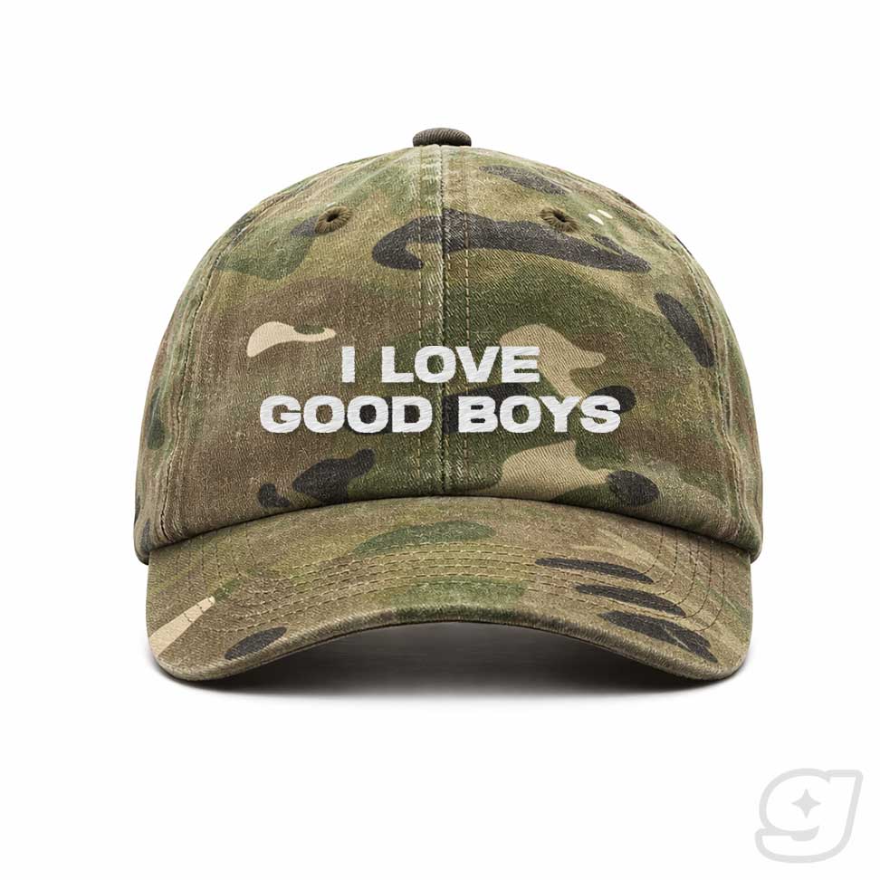 I LOVE GOOD BOYS CAMO Embroidered Cap ~ GAYSBIE