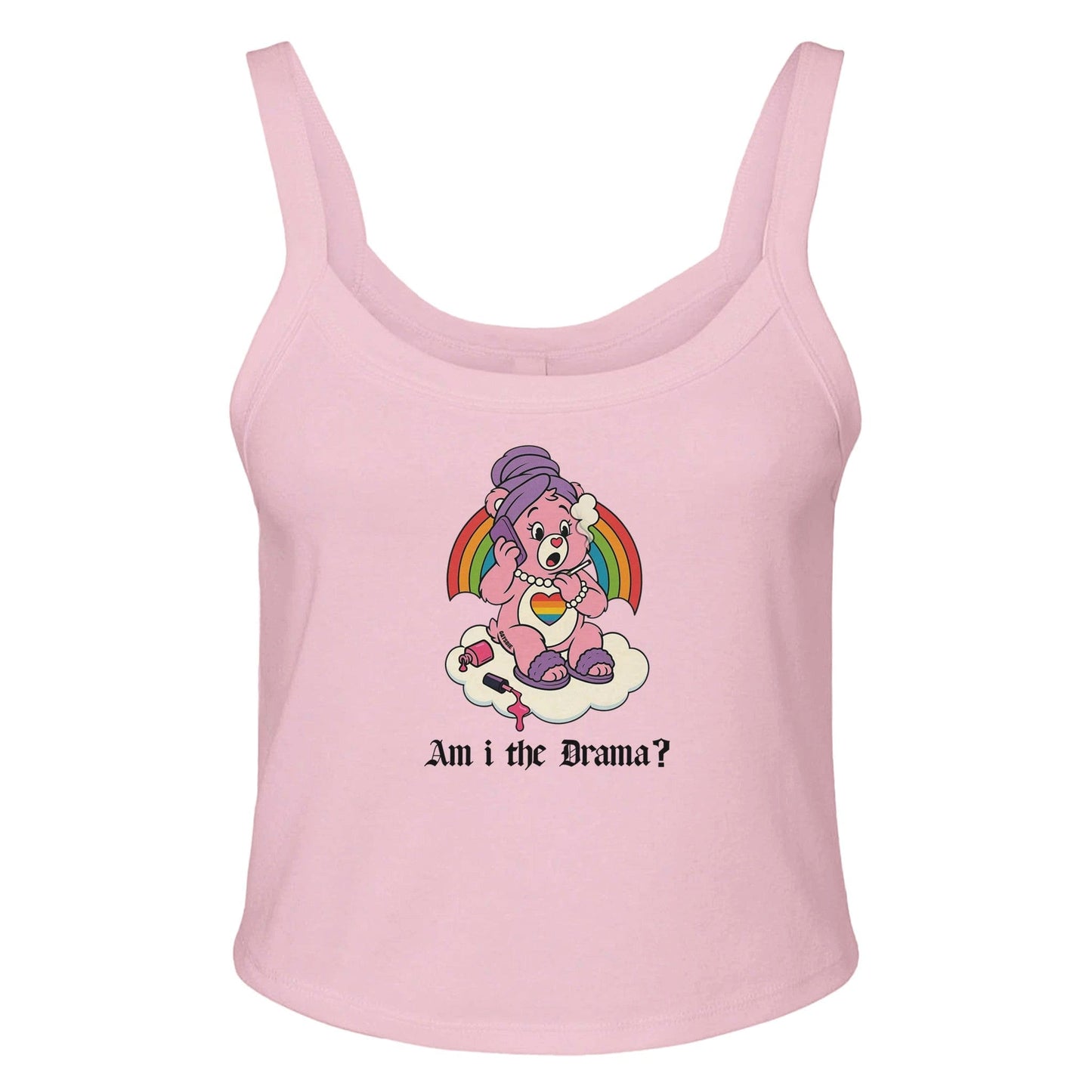 Ribbed Tank BLUSH / XS AM I THE DRAMA? BEAR Baby Ribbed Tank ~ GAYSBIE PREMIUM MATERIALS