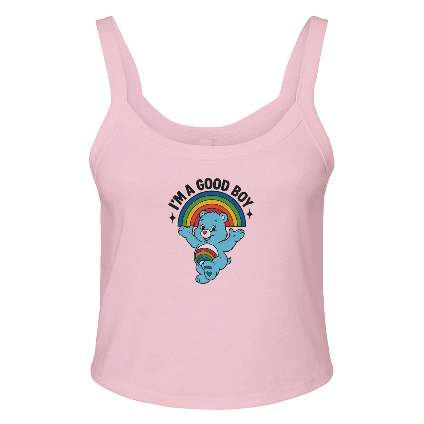 RIBBED TANK BLUSH / XS I'M A GOOD BOY BEAR Baby Ribbed Tank ~ GAYSBIE PREMIUM MATERIALS