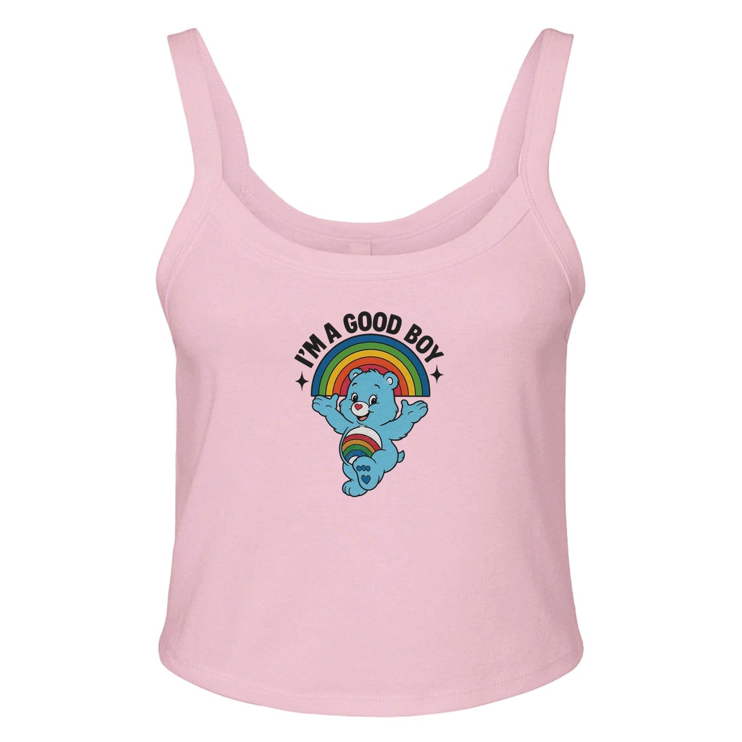 RIBBED TANK BLUSH / XS I'M A GOOD BOY BEAR Baby Ribbed Tank ~ GAYSBIE PREMIUM MATERIALS