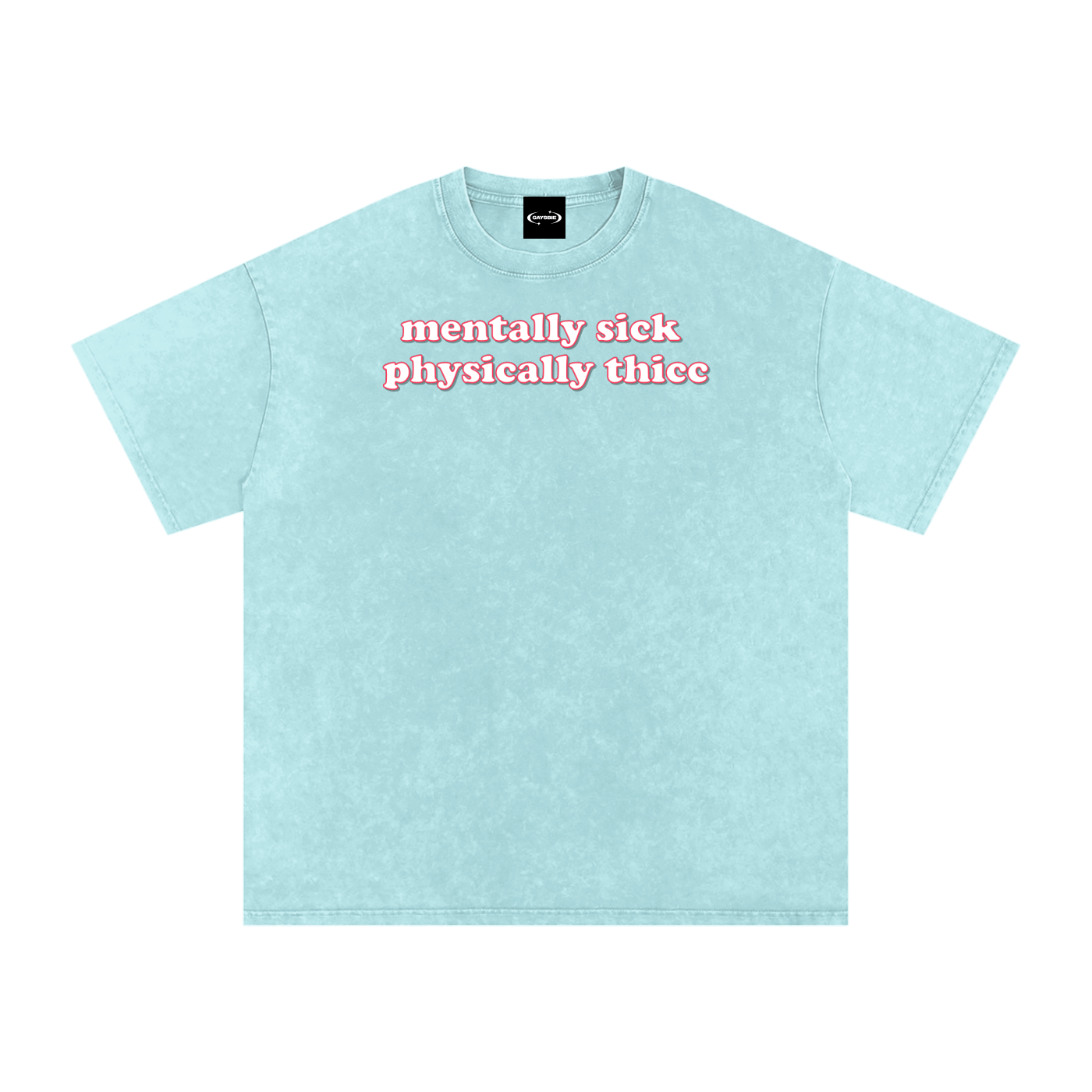 Water Blue / S mentally sick physically thicc Premium Oversized Tee ~ GAYSBIE ODMPOD