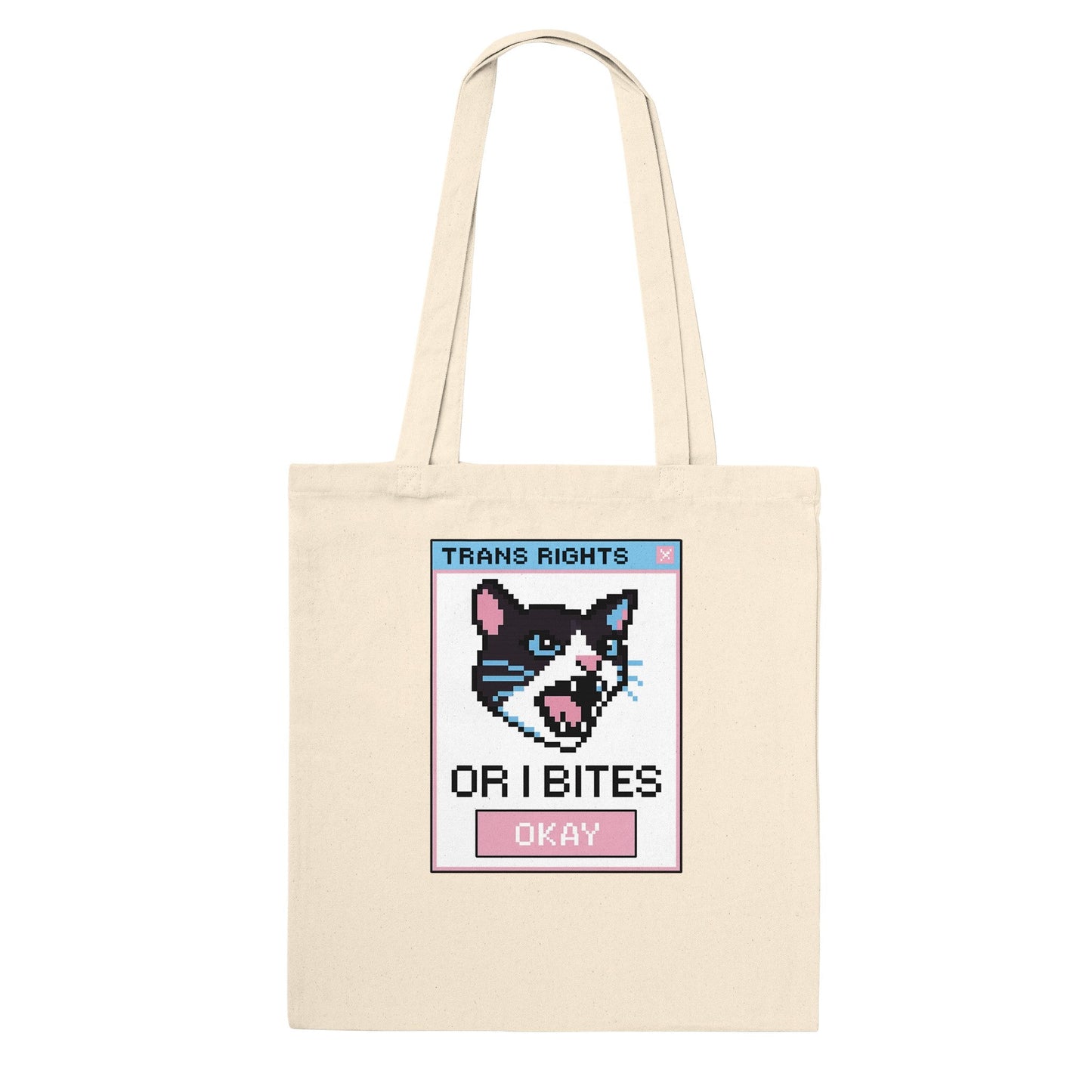 Tote Bag OATS TRANS RIGHTS CAT Tote Bag ~ GAYSBIE PREMIUM MATERIALS