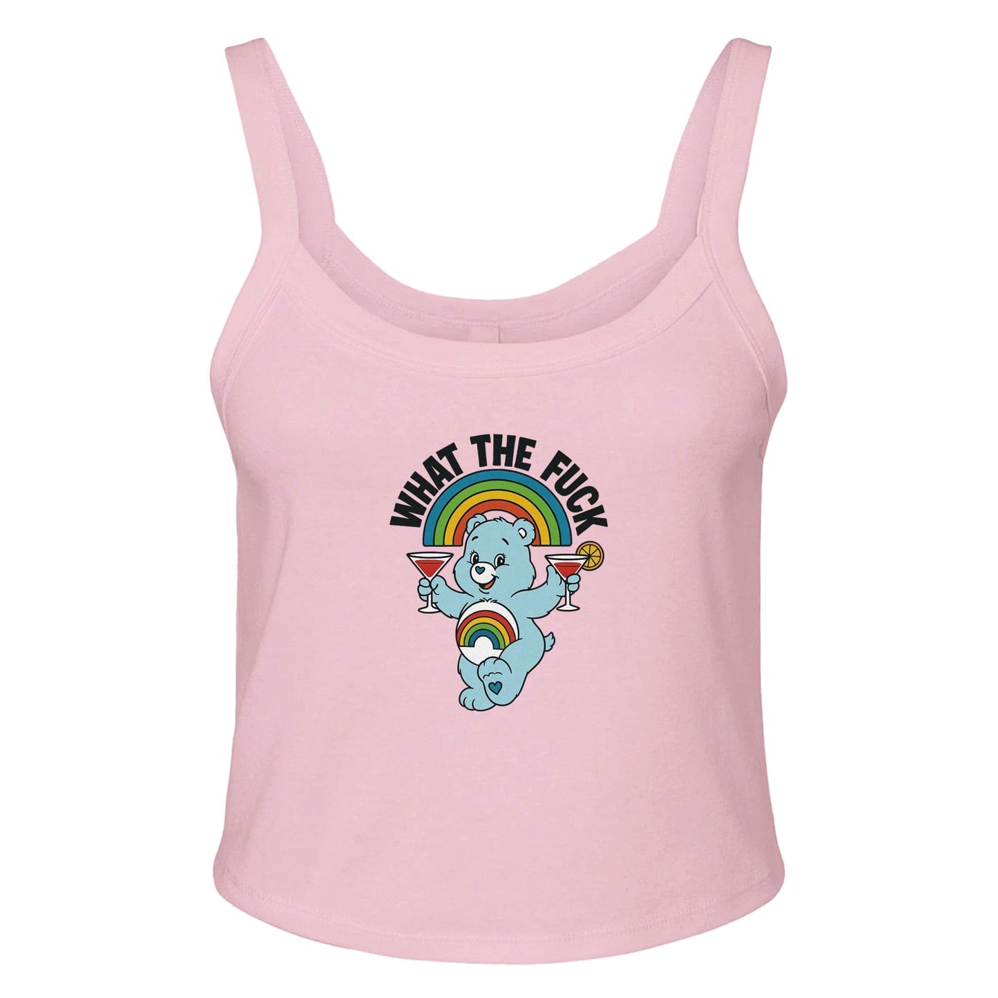 RIBBED TANK BLUSH / XS WHAT THE FUCK BEAR Baby Ribbed Tank ~ GAYSBIE PREMIUM MATERIALS