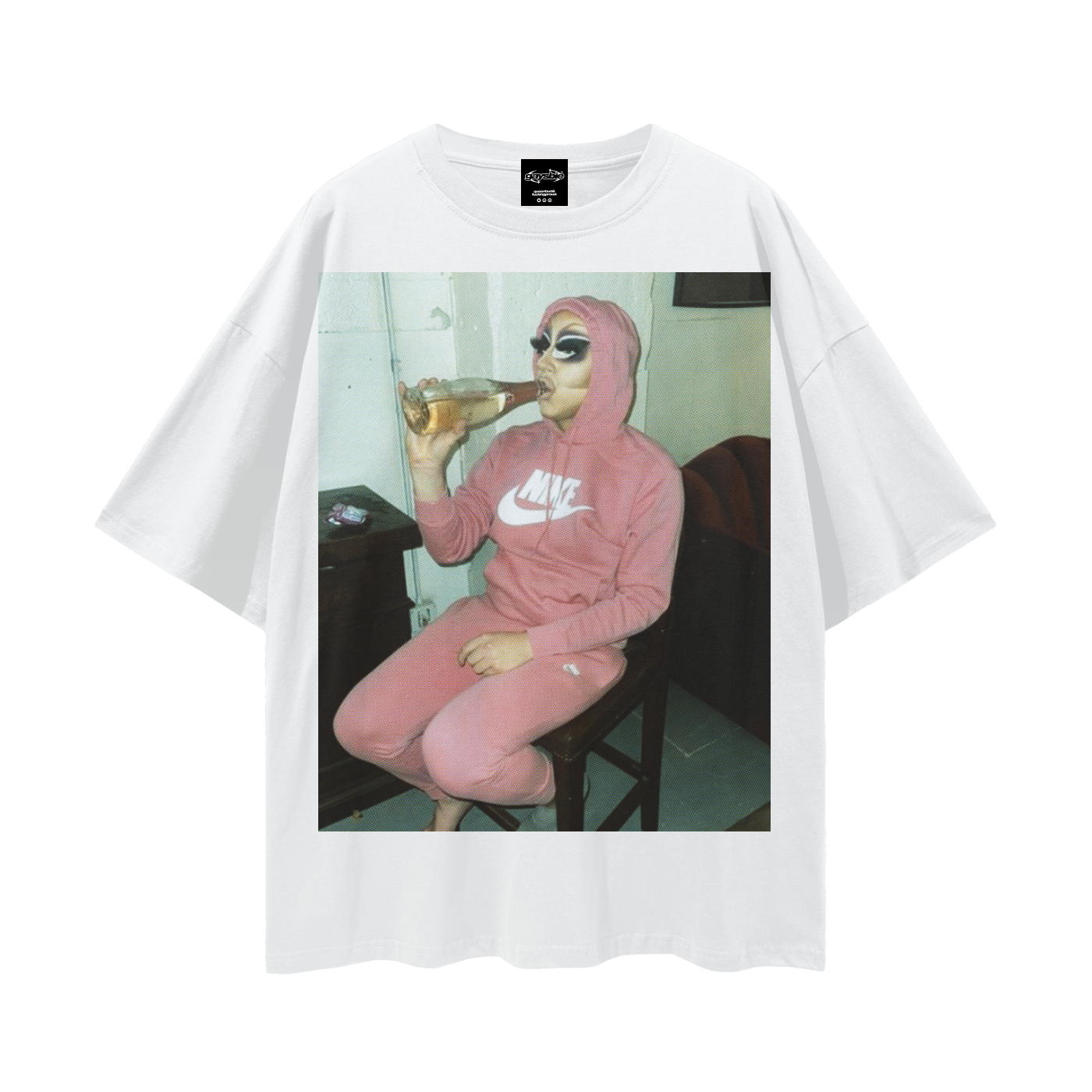 Trixie Mattel Drunk Oversize Loose Drop Shoulder Tee ~ GAYSBIE