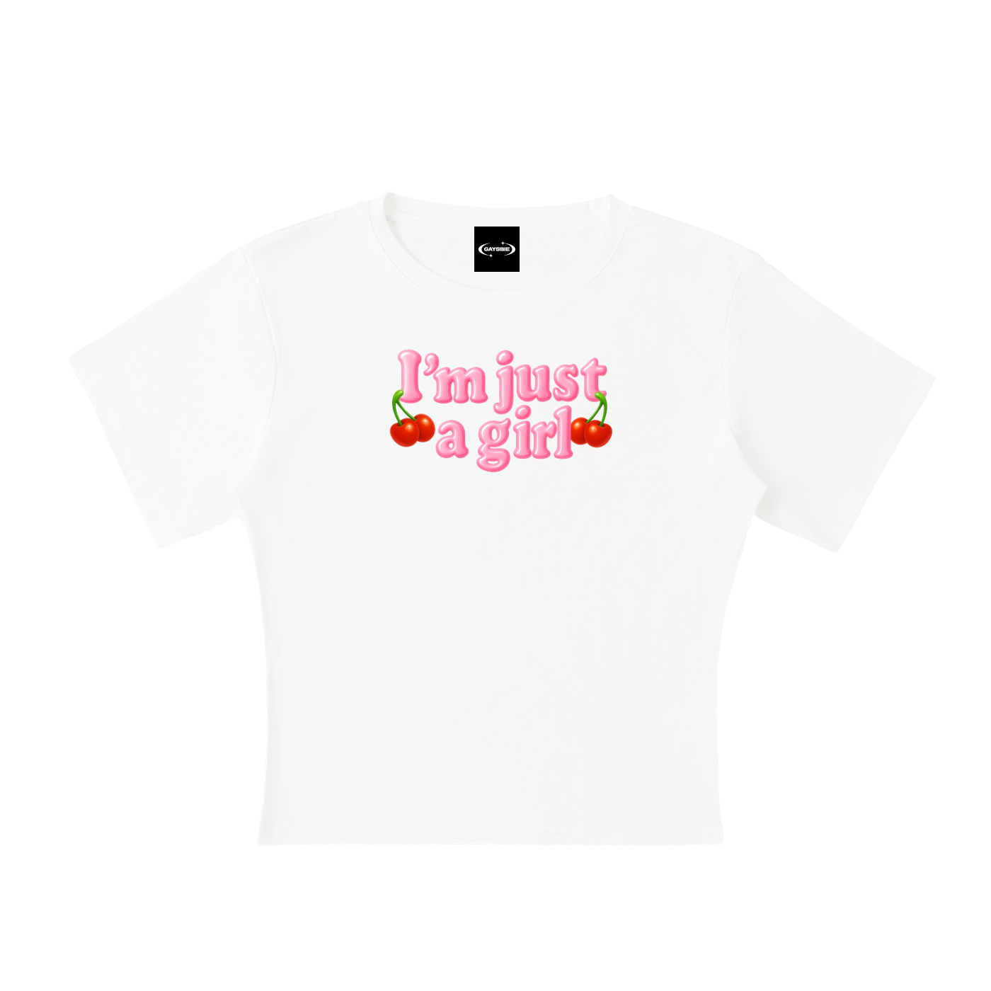 I'm Just A Girl Cherry Baby Tee ~ GAYSBIE