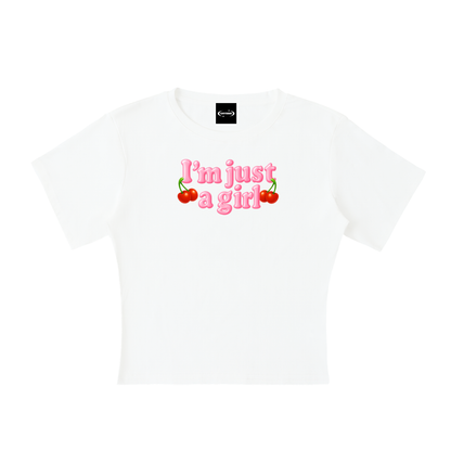 I'm Just A Girl Cherry Baby Tee ~ GAYSBIE