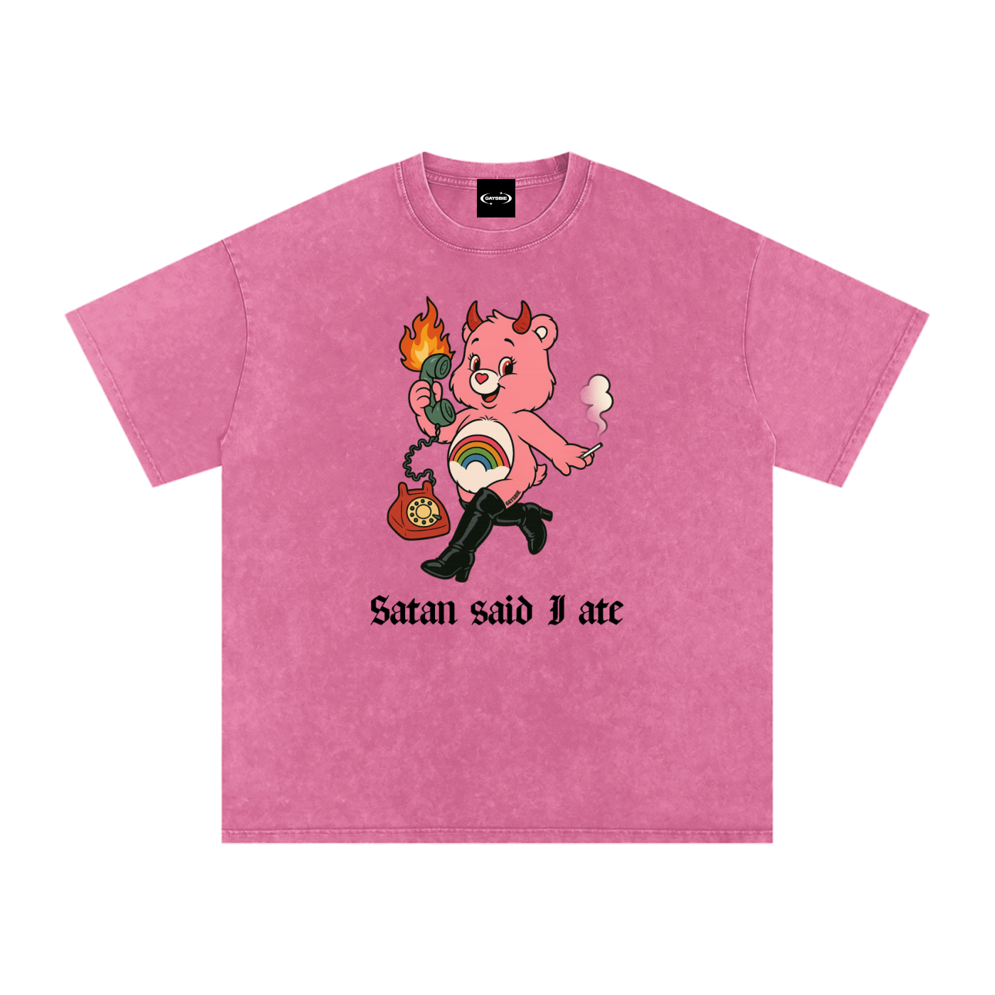 SATAN SAID I ATE BEAR Premium Oversized Tee ~ GAYSBIE