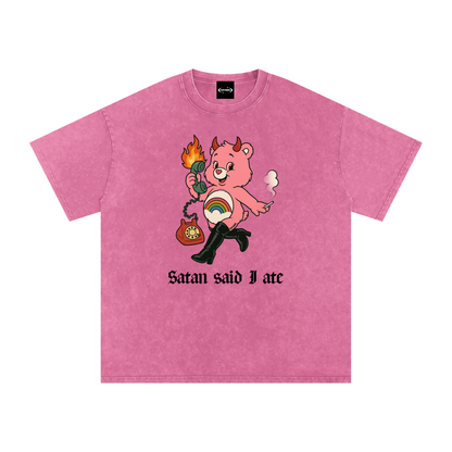 SATAN SAID I ATE BEAR Premium Oversized Tee ~ GAYSBIE
