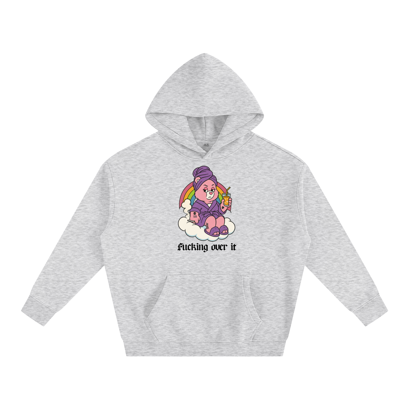 FUCKING OVER IT BEAR Heavy Fleece Hoodie ~ GAYSBIE
