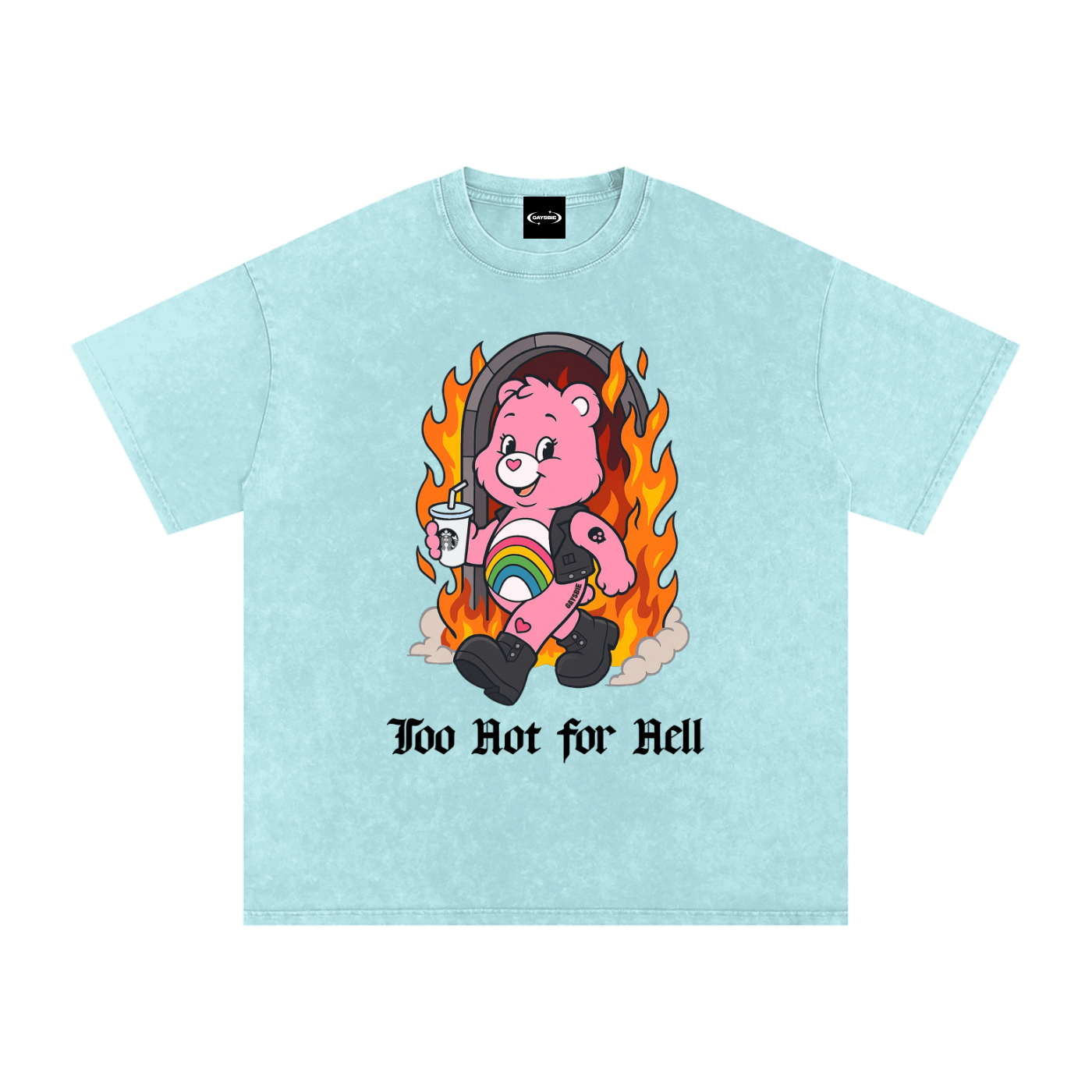 TOO HOT FOR HELL BEAR Premium Oversized Tee ~ GAYSBIE