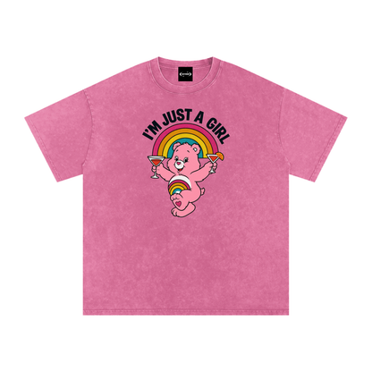 I'M JUST A GIRL BEAR Premium Oversized Tee ~ GAYSBIE