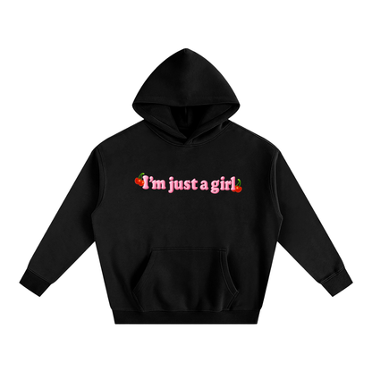 I'm Just A Girl Cherry Heavy Fleece Hoodie ~ GAYSBIE