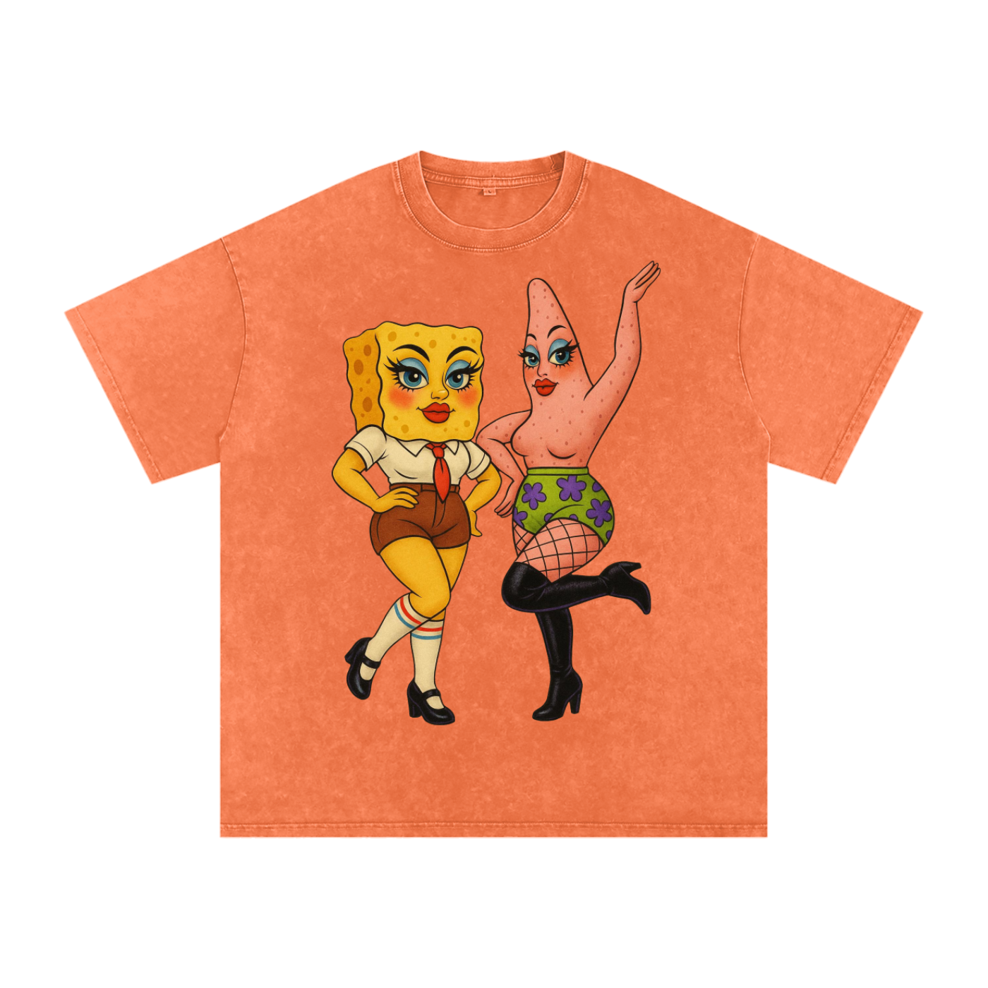 Snow Washed Oversized Cotton T-Shirt