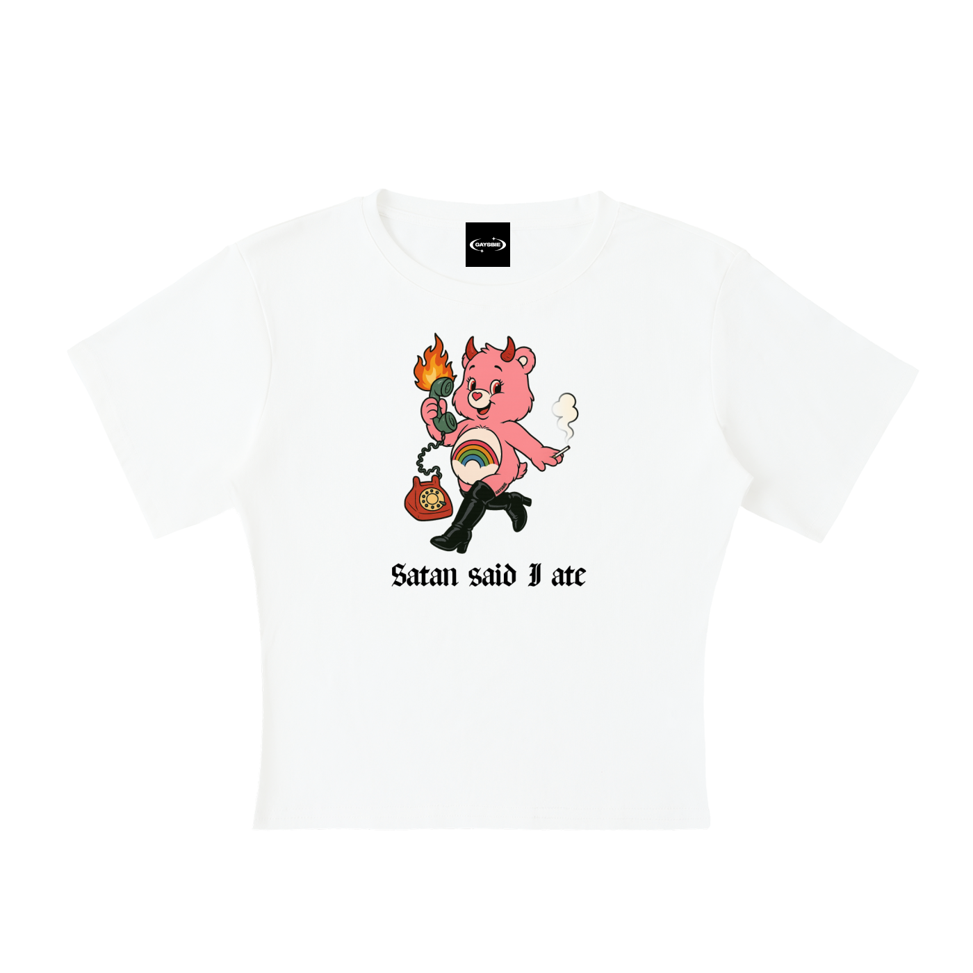 SATAN SAID I ATE BEAR Baby Tee ~ GAYSBIE