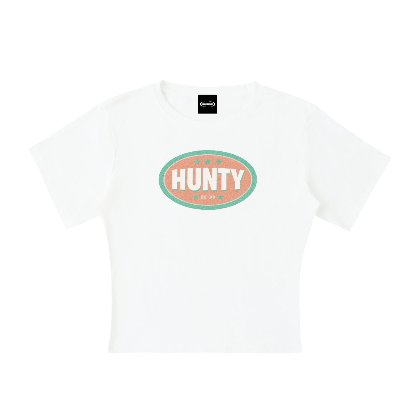 HUNTY BADGE Baby Tee ~ GAYSBIE