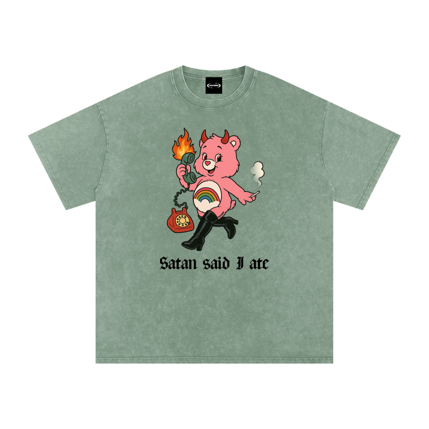SATAN SAID I ATE BEAR Premium Oversized Tee ~ GAYSBIE