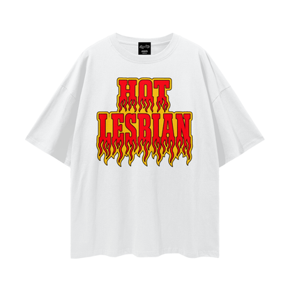 HOT LESBIAN Oversize Loose Drop Shoulder Tee ~ GAYSBIE