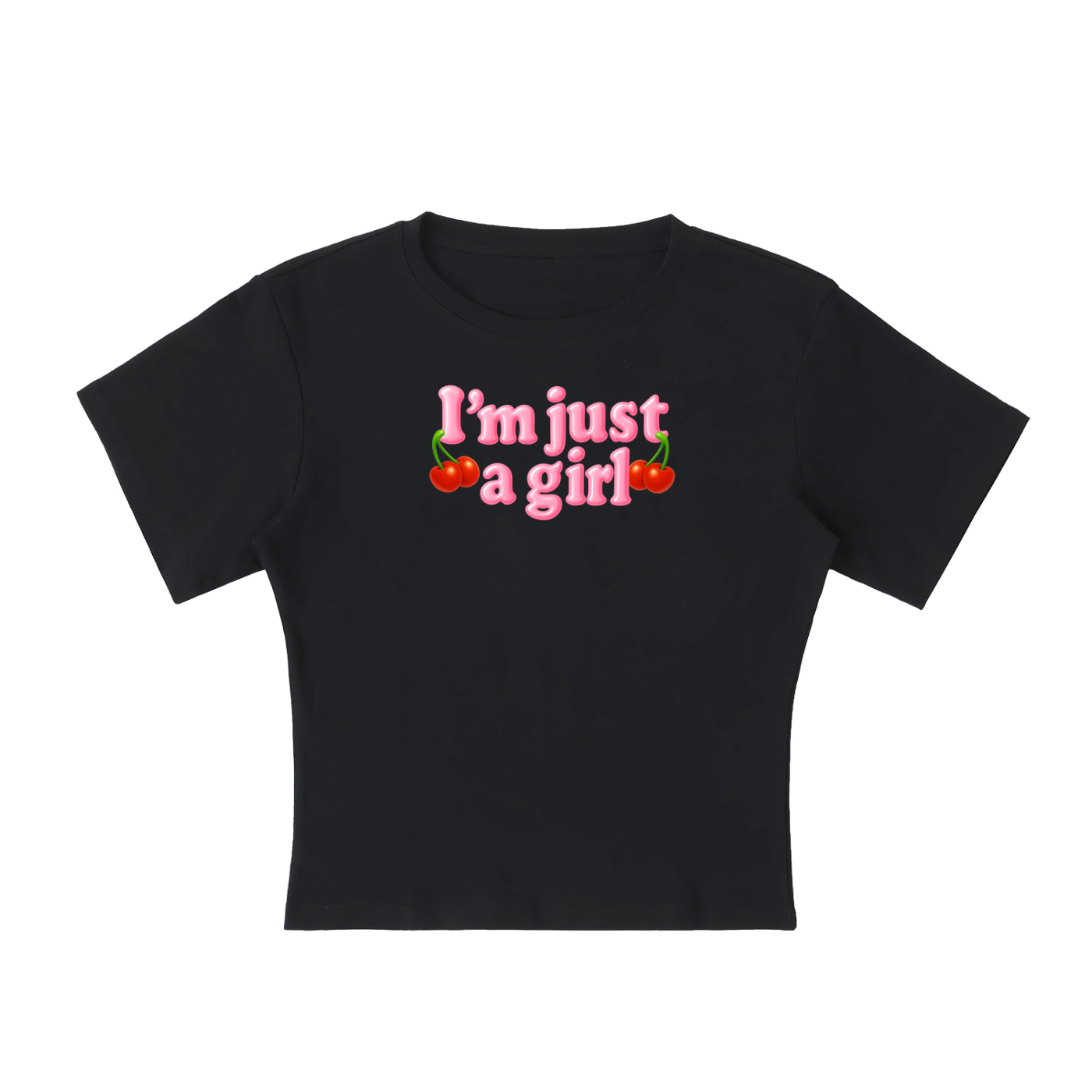 I'm Just A Girl Cherry Baby Tee ~ GAYSBIE