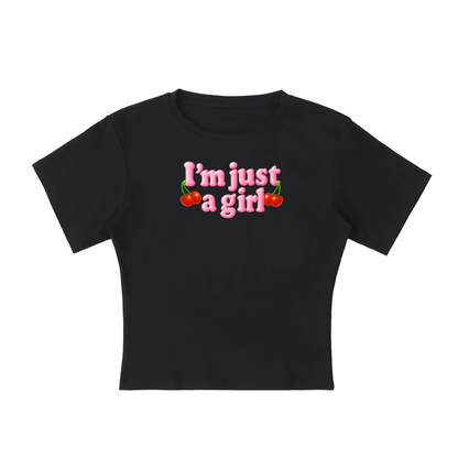 I'm Just A Girl Cherry Baby Tee ~ GAYSBIE