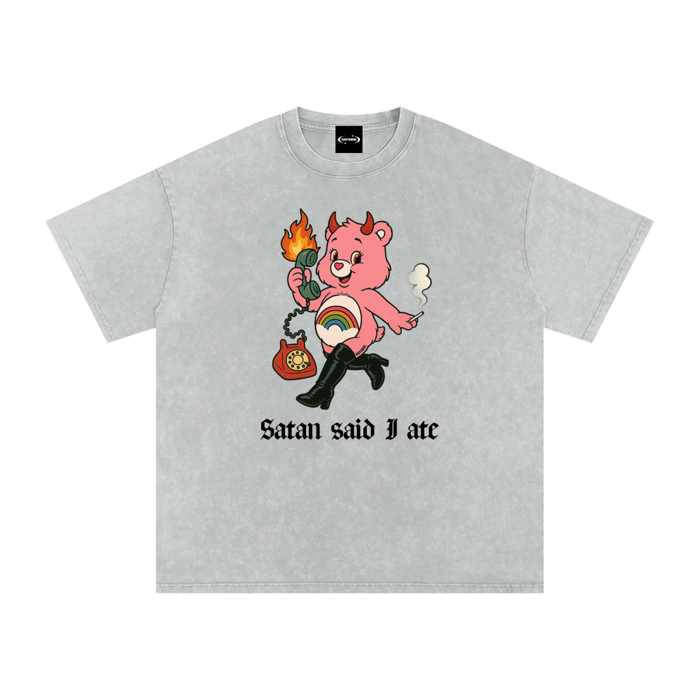 SATAN SAID I ATE BEAR Premium Oversized Tee ~ GAYSBIE