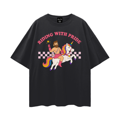 RIDING WITH PRIDE Oversize Loose Drop Shoulder Tee ~ GAYSBIE