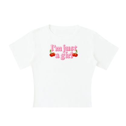 I'm Just A Girl Cherry Baby Tee ~ GAYSBIE