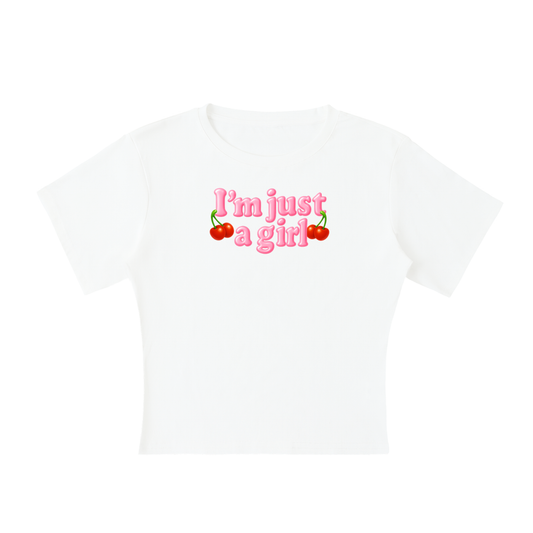 I'm Just A Girl Cherry Baby Tee ~ GAYSBIE