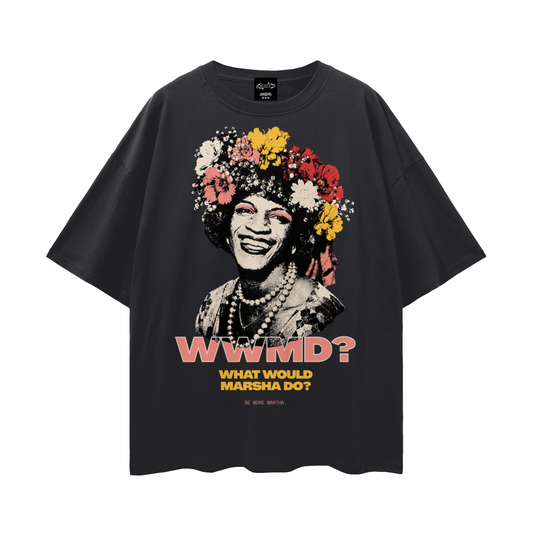 Marsha P. Johnson Oversize Loose Drop Shoulder Tee ~ GAYSBIE