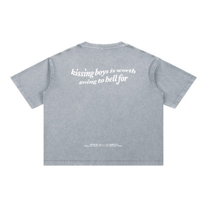 KISSING BOYS IS WORTH GOING TO HELL FOR Tee ~ GAYSBIE