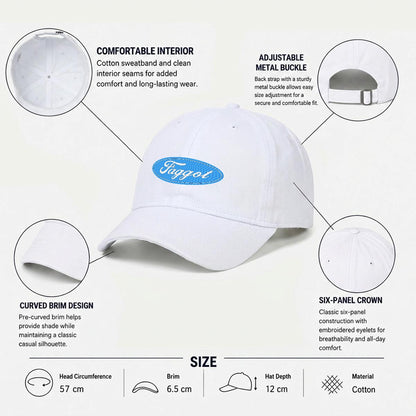 White Faggot Embroidered Cap - Bold Queer Baseball Hat USA 2026
