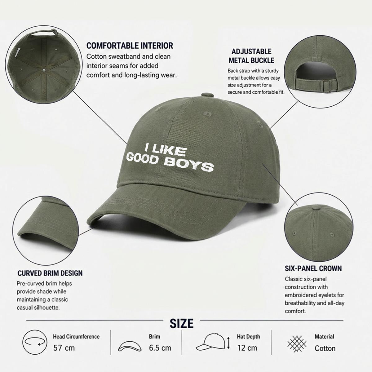 I Like Good Boys Embroidered Cap - Queer Baseball Hat USA, UK & Canada