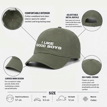 I Like Good Boys Embroidered Cap - Queer Baseball Hat USA, UK & Canada