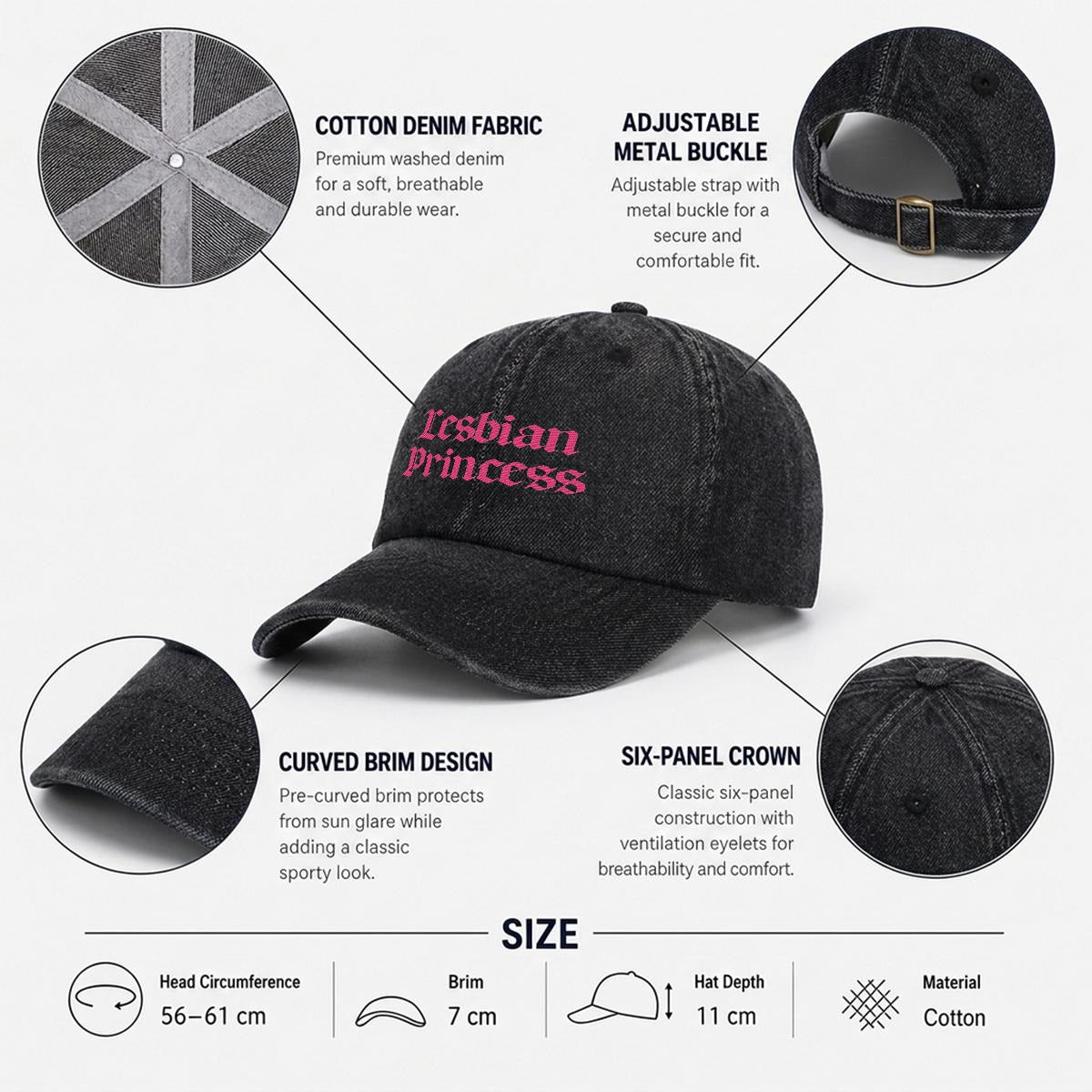 LESBIAN PRINCESS Embroidered Cap ~ GAYSBIE