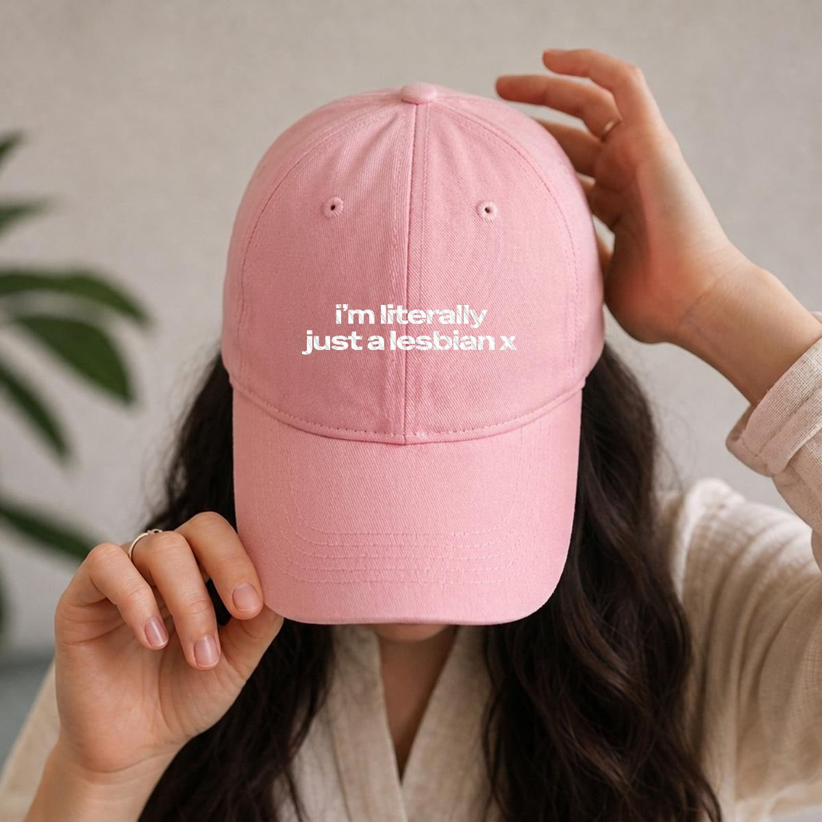 i'm literally just a lesbiann Embroidered Cap ~ GAYSBIE