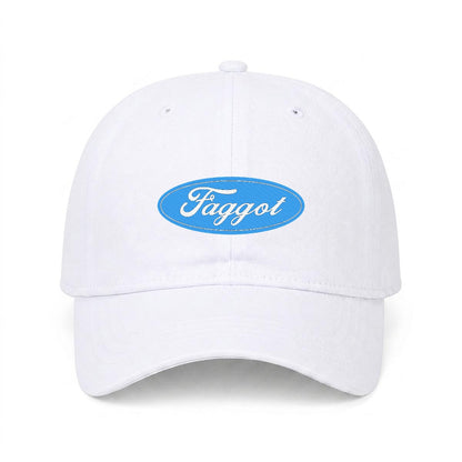 White Faggot Embroidered Cap - Bold Queer Baseball Hat USA 2026