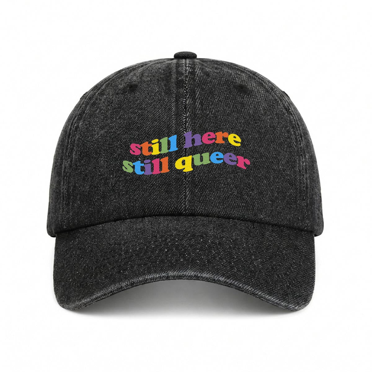 still here still queer Washed Embroidered Cap ~ GAYSBIE