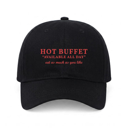 HOT BUFFET Embroidered Cap - Black Adjustable Hat By GAYSBIE