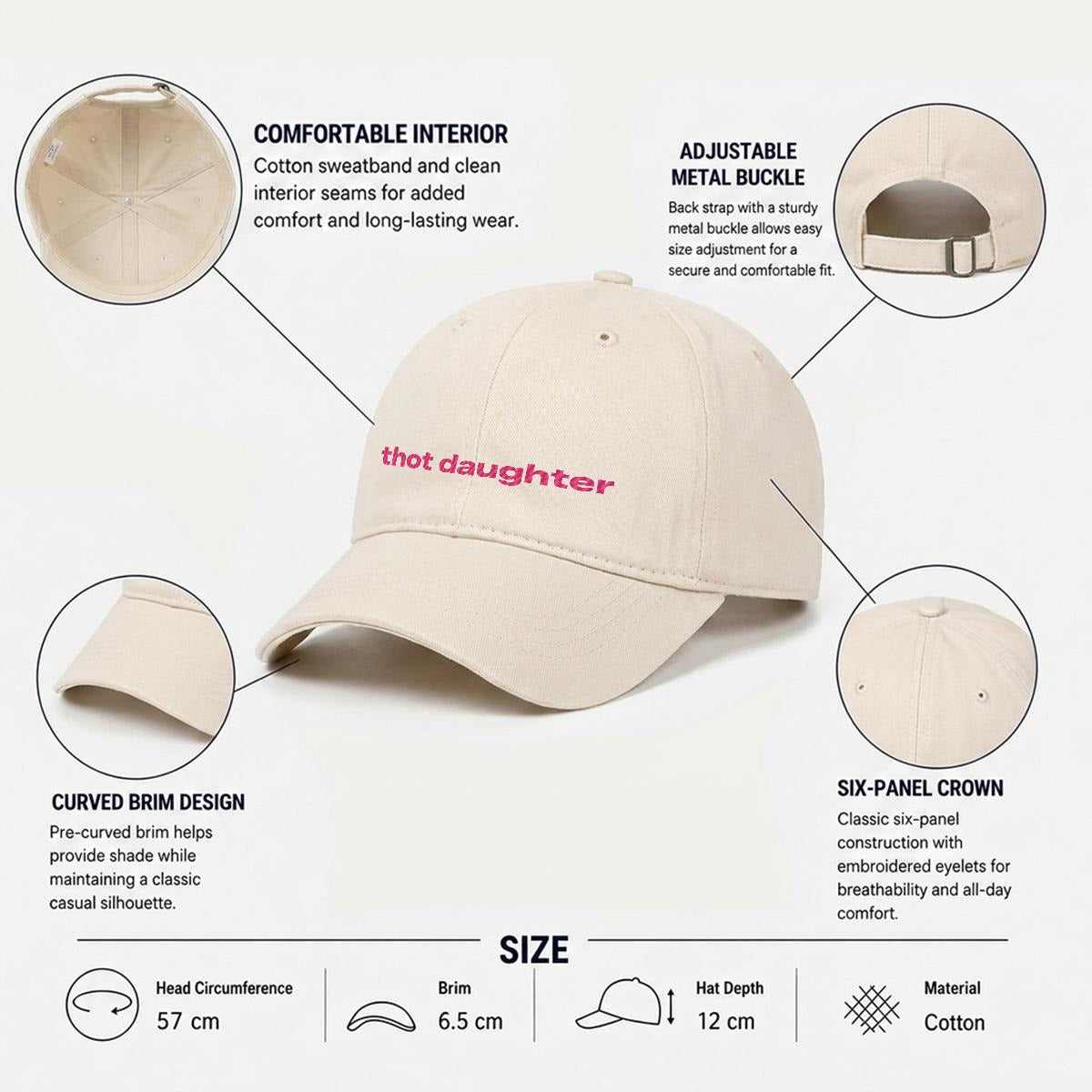 thot daughter Embroidered Cap ~ GAYSBIE