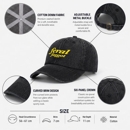 feral foggot Embroidered Cap ~ GAYSBIE