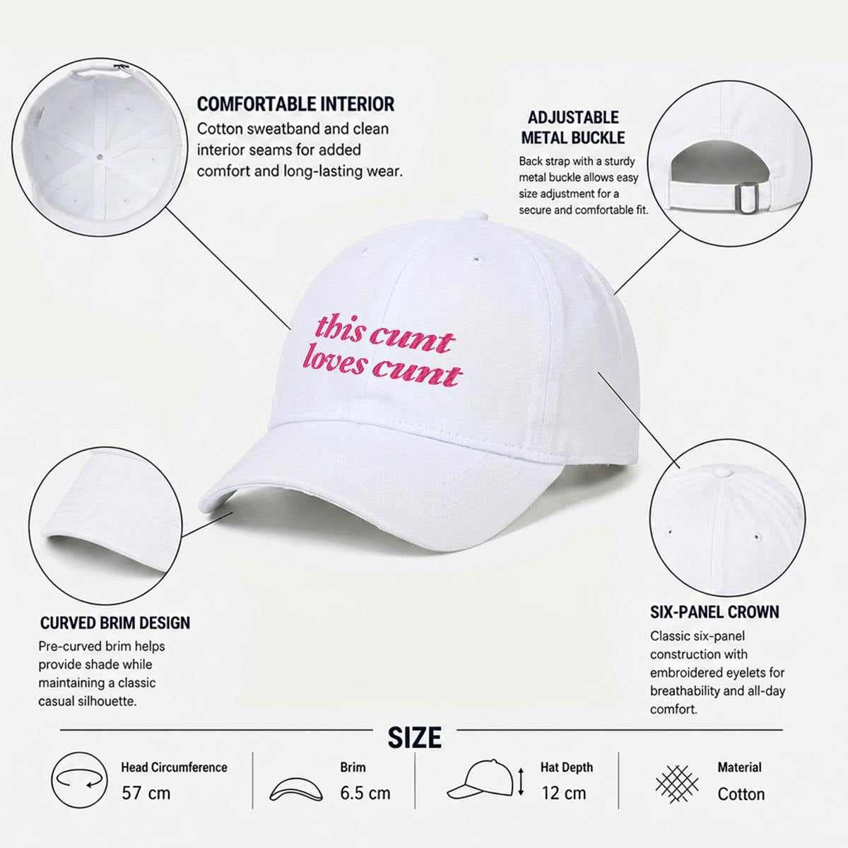 this cunt loves cunt Embroidered Cap ~ GAYSBIE