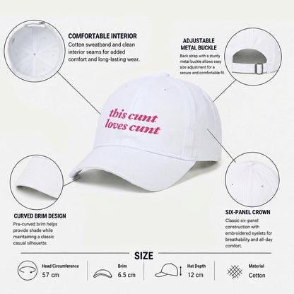 this cunt loves cunt Embroidered Cap ~ GAYSBIE