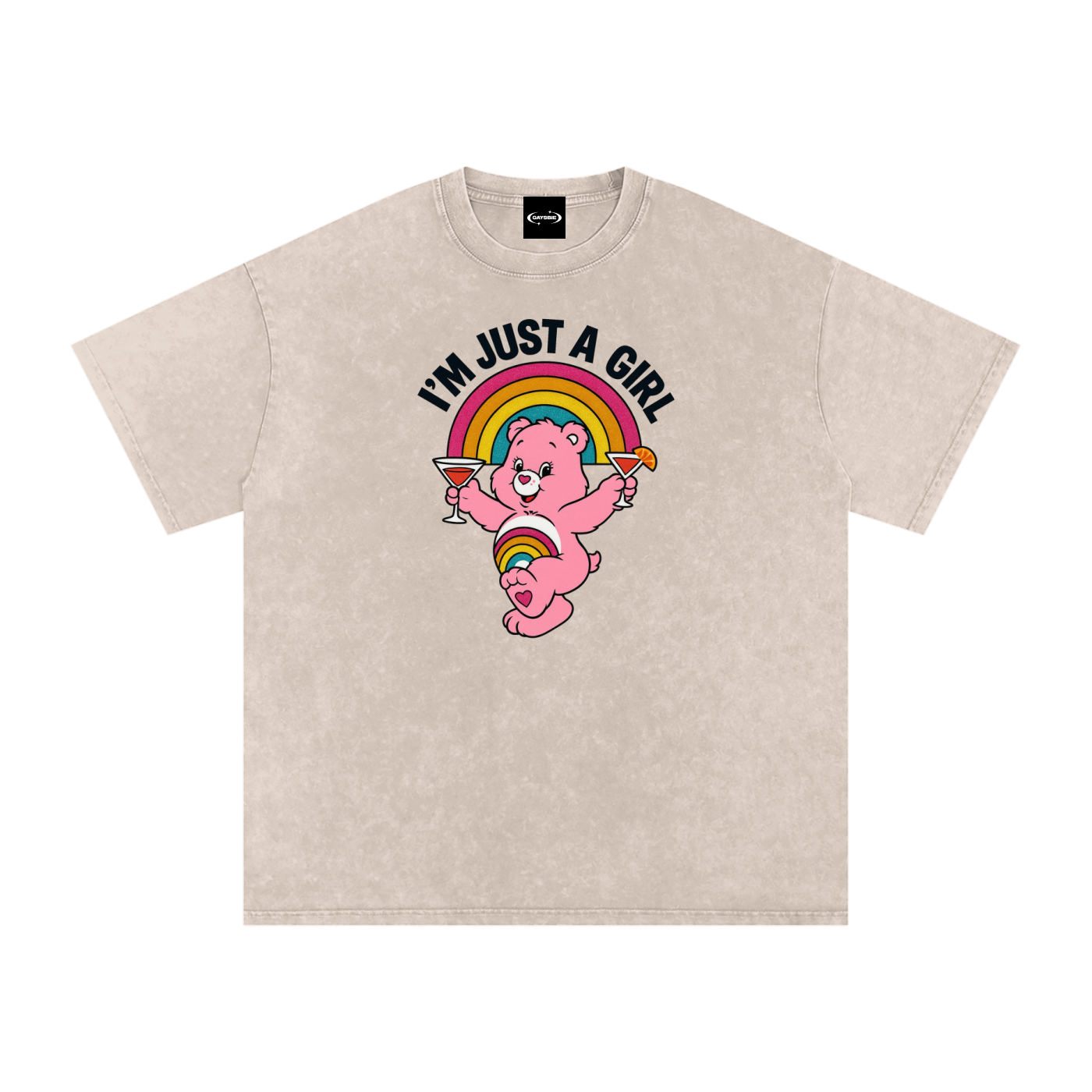 I'M JUST A GIRL BEAR Premium Oversized Tee ~ GAYSBIE