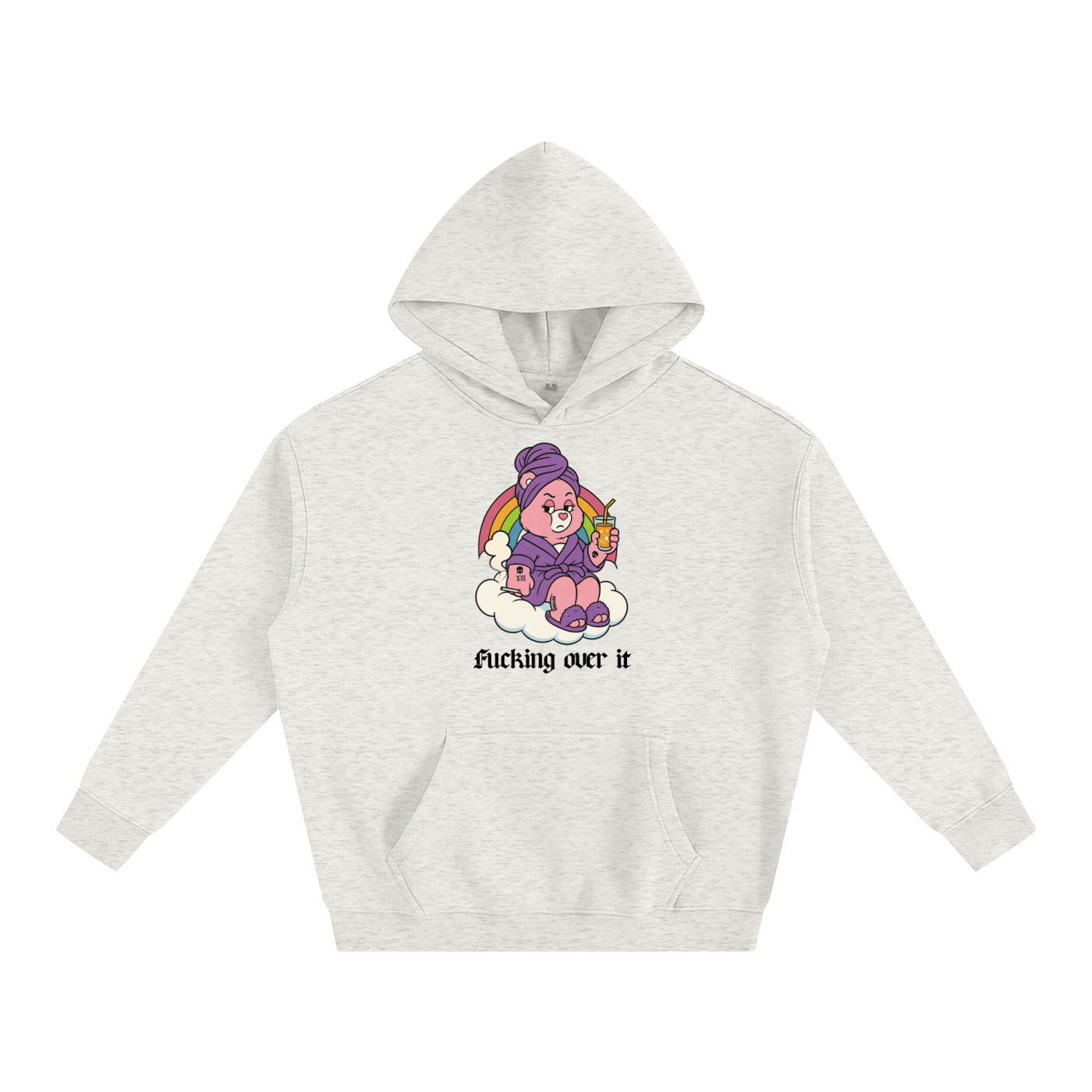 FUCKING OVER IT BEAR Heavy Fleece Hoodie ~ GAYSBIE