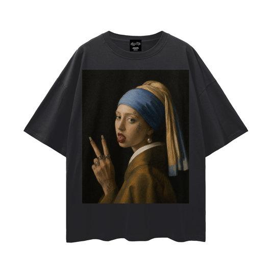 Girl with a pearl earring Pride Oversize Loose Drop Shoulder Tee ~ GAYSBIE