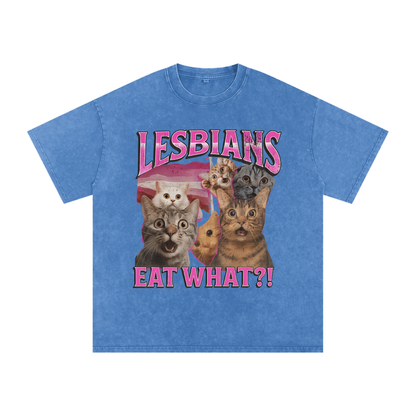 LESBIANS EAT WHAT? Premium Oversized Tee ~ GAYSBIE