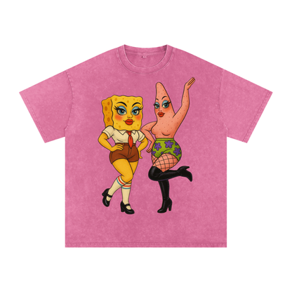 Snow Washed Oversized Cotton T-Shirt