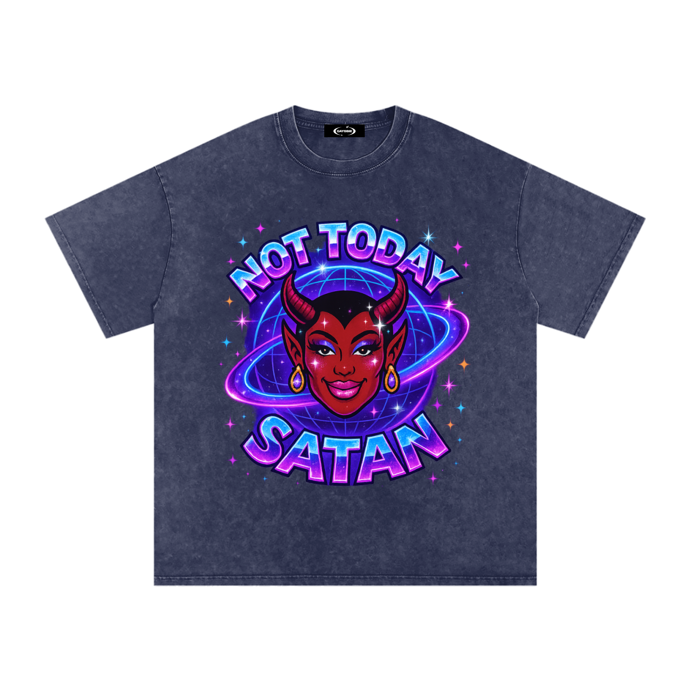 NOT TODAY SATAN Premium Oversized Tee ~ GAYSBIE