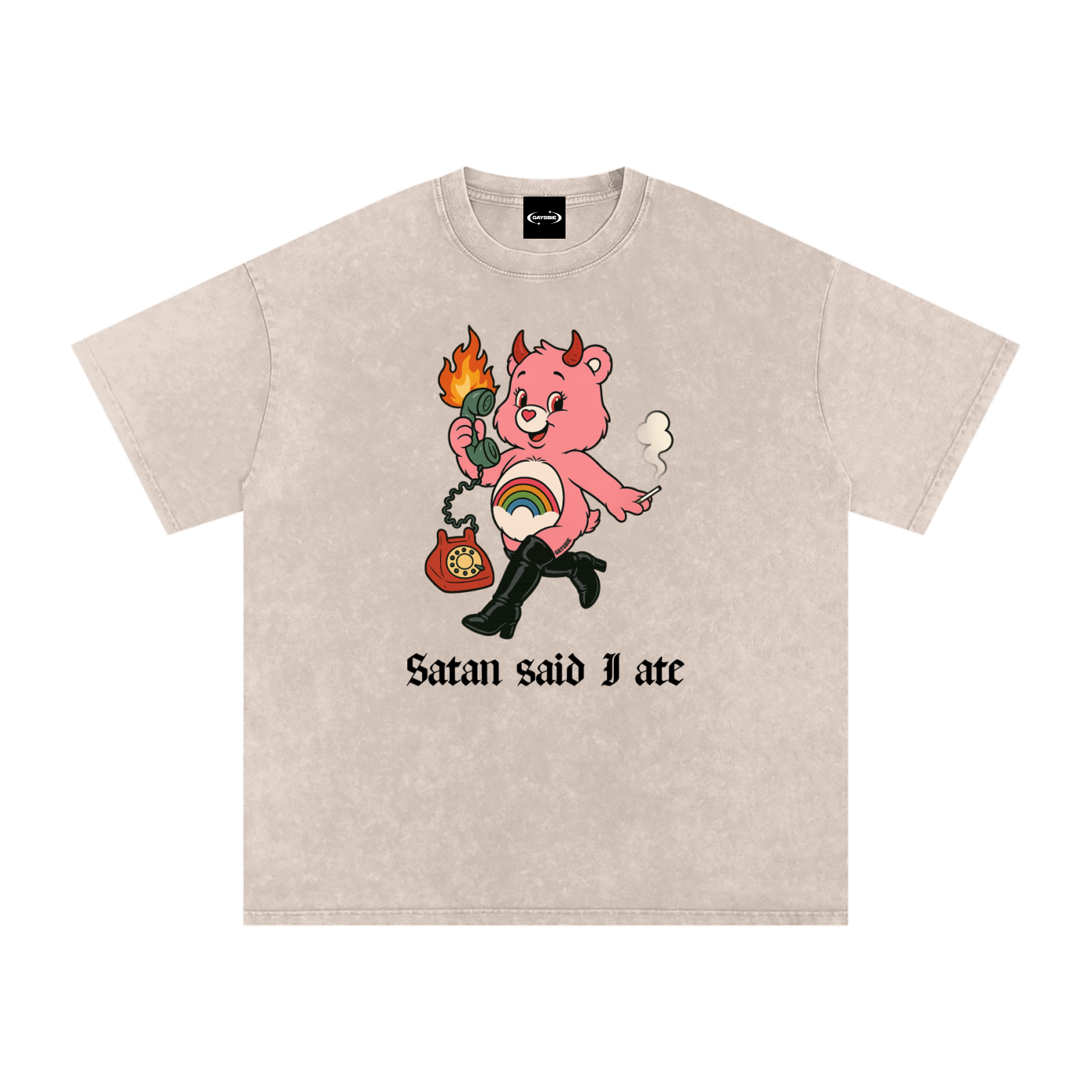 SATAN SAID I ATE BEAR Premium Oversized Tee ~ GAYSBIE